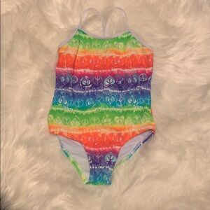 multicolored girls 6X One Piece Bathing Suit
